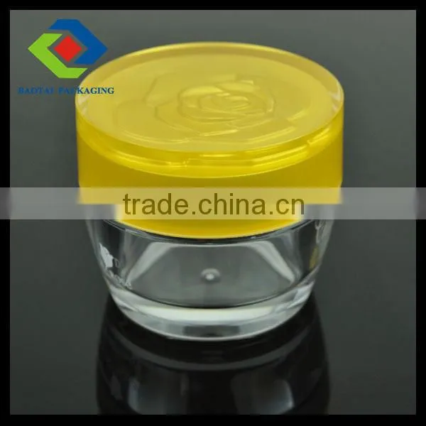 30g transparent yellow cosmetic jar for capsule/medical packaging