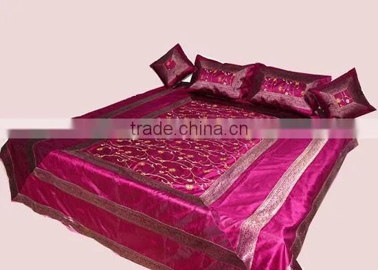 Luxury Lovely Silk Embroidered Bedspread Bedsheets in India