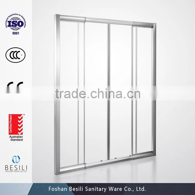 Bathroom glass sliding doors retractable