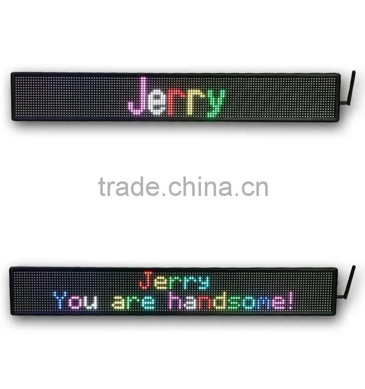 P6-16x128RGB supply 5V/12V double line programmble full color led sign with wireless SMS and computer software USB control