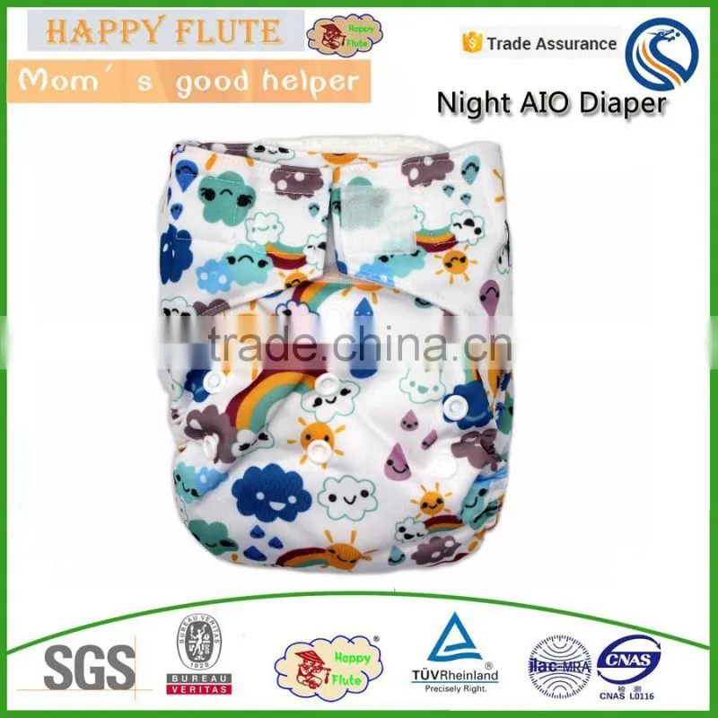 Happy Flute cloth diaper bamboo double row snaps colorful resuable baby muslin organic cloth diapers pul fabric for cloth diaper