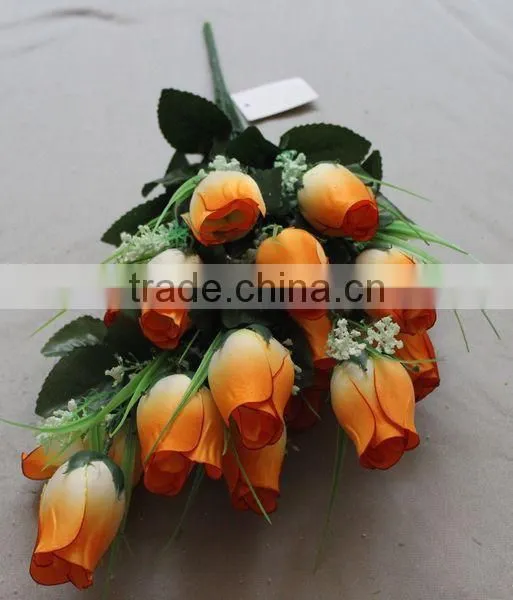 18 heads fatory making artificial flower rose bud silk rose bud