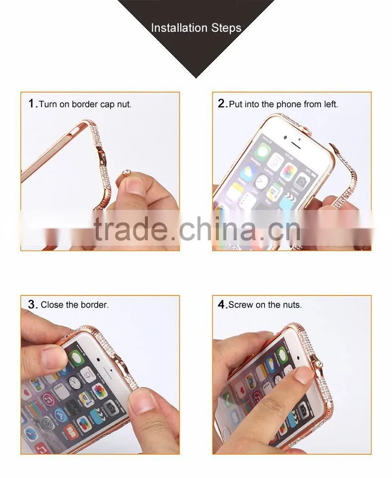 Luxury frame diamond crystal design mobile phone cover cases for ip6s