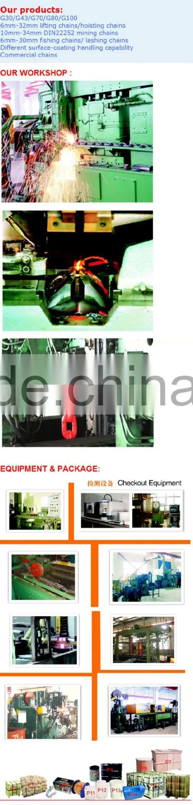 staniless steel link chain SUS 304/316 commercial chain alloy steel high strength lifting chain