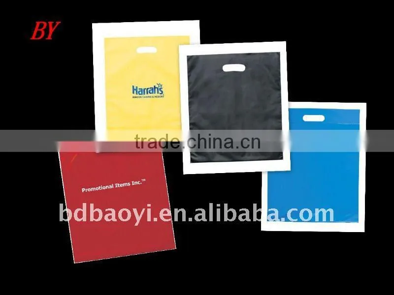 Die cut handle plastic packaging bag alibaba China