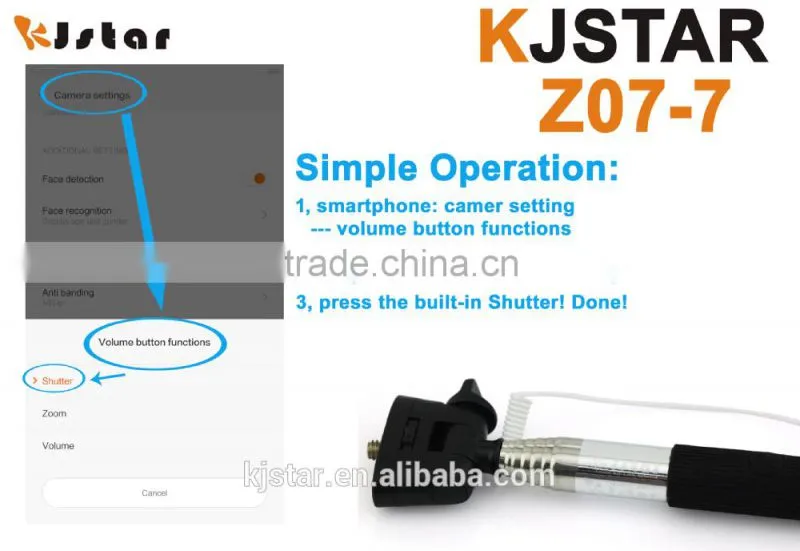 KJstar Z07-7 Volume Key Cable Selfiepod