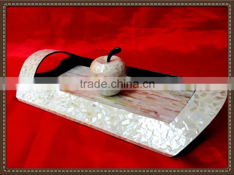 High quality rectangular silver lacquer serving wood tray
