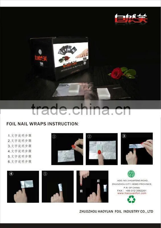 aluminum nail wrap foil for removing gel nail polish