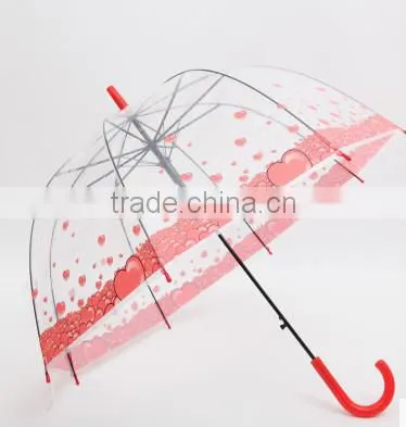 19''x8k high quality transparent POE umbrella,straight PVC umbrella