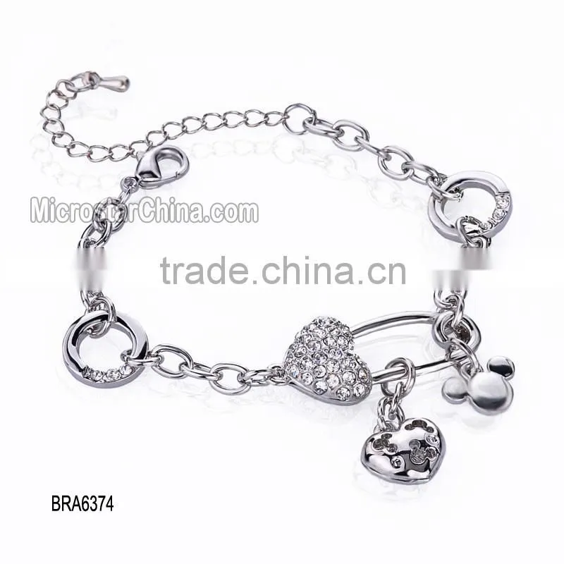 Alloy plating hollow diamond bracelet bangle