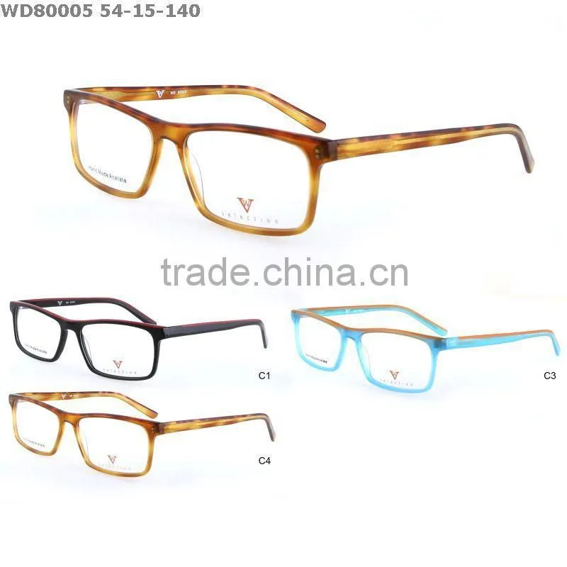 Latest fashion acetate optical frame, eyewear with multicolor splicing
