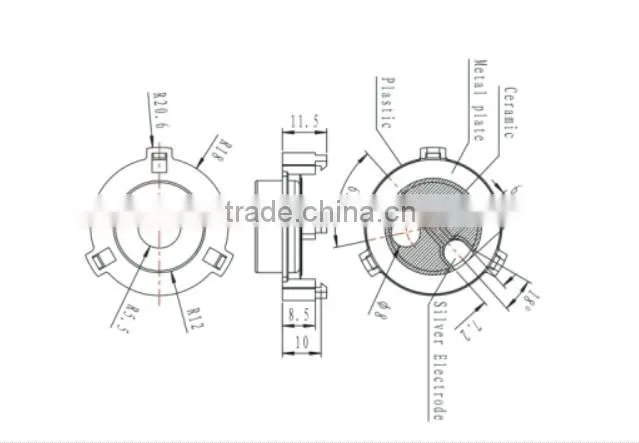 FB4S36GSA best sell 100db 12v piezo ceramic buzzer (FBELE)