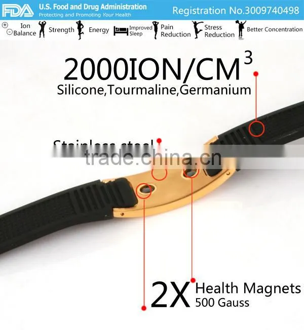 Noproblem P035G germanium luxury paracord casual elastic health negative ion cuff bracelet