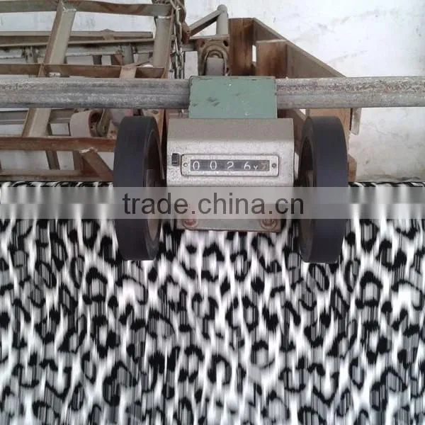 PU leather surface with flocked animals design for handbag and shoes usage