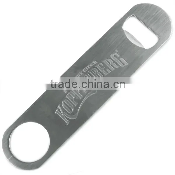 Silver bottle opener with letters