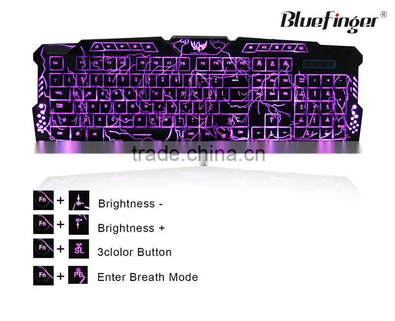 Shenzhen cool crack colored backlit computer keyboard manufacturing