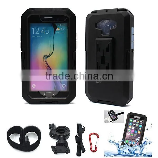 TPU Silicone Bicycle Handlebar Shockproof Waterproof Case for Samsung Galaxy S6 / S6 Edge Black