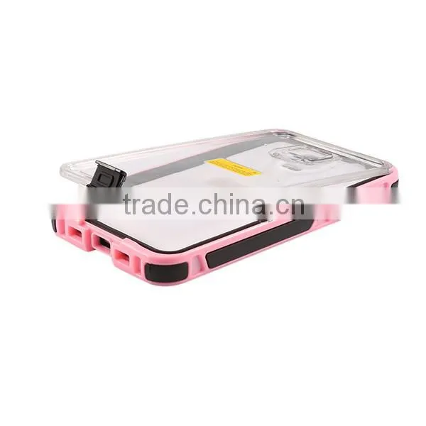 For Samsung Note 4 Waterproof Shockproof Case With Button Pink