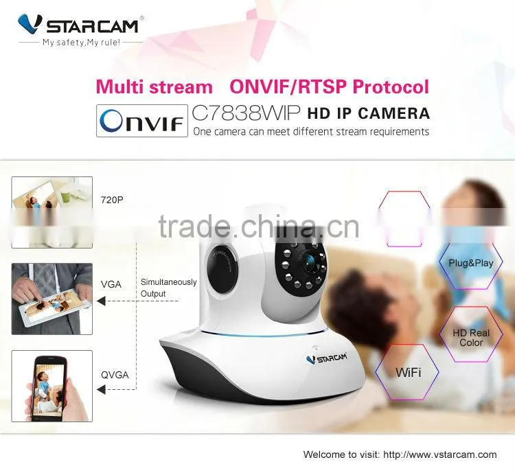 VStarcam PnP H.264 ONVIF IR CUT Wifi IP camera wifi nanny cam
