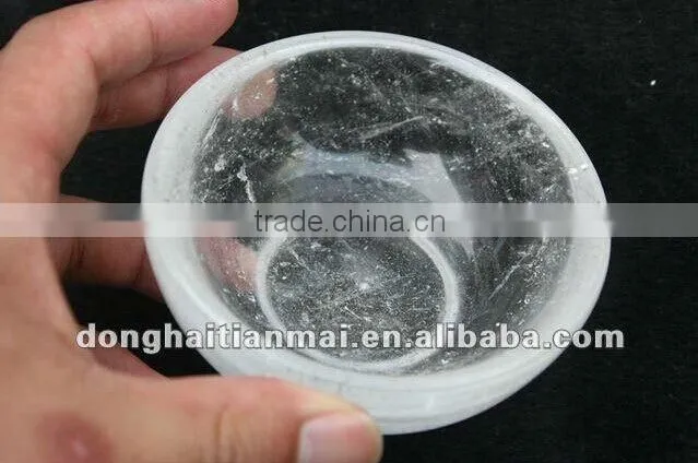 Wholesale Natural Elegent Portable Clear Crystal Carving Bowl