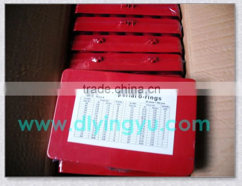 CHINA SUPPLIERS DIFFERENT TYPES RED O RING KITS/BOXES