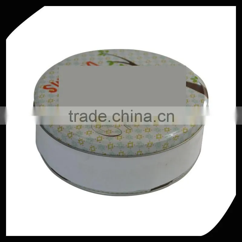 Custom print metal gift box, round gift tin box food cake or chocolate tin box