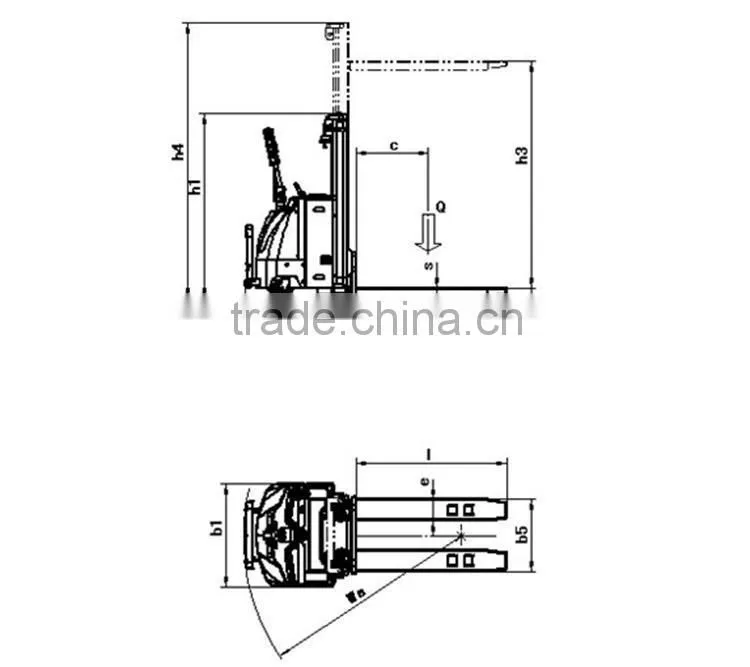 BV Certificate 1 Ton New Battery Stacker Forklift