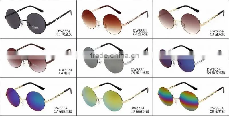 YWGX FDA CE UV400 Certification Restoring Ancient Ways round frame and lens sunglasses