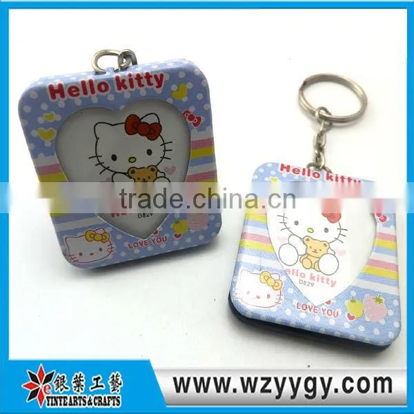 rectangle picture photo frame keychain, metal keyring