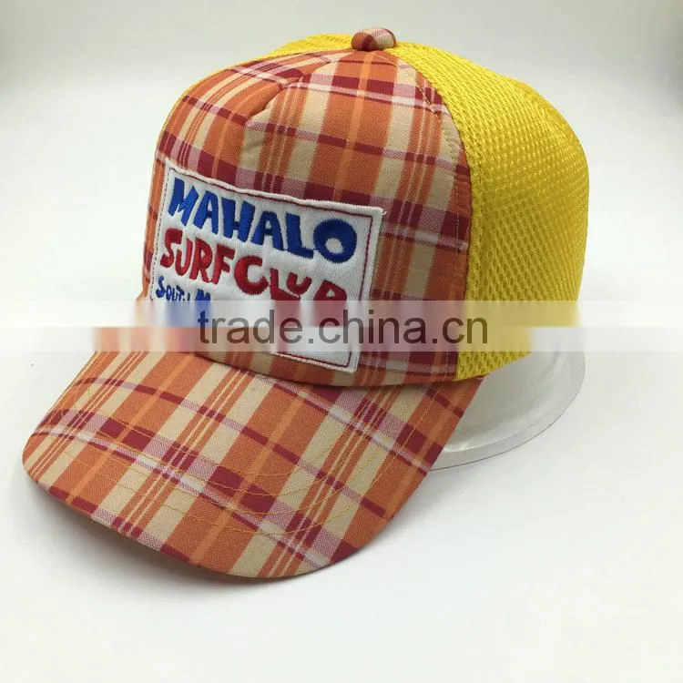 Custom embroidery patch cotton twill trucker mesh cap