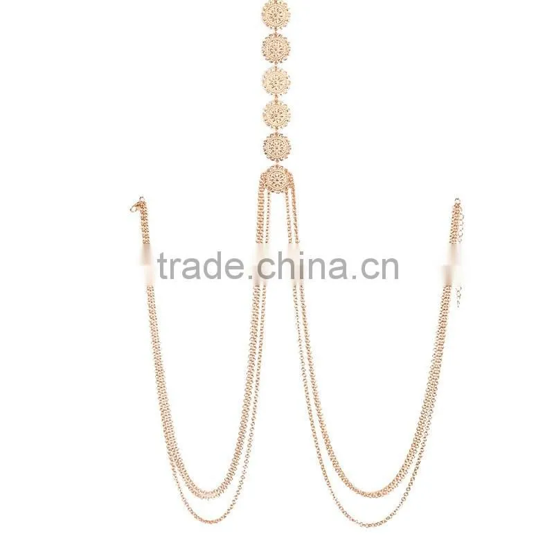 Fashion engraving flower sexy waist chain