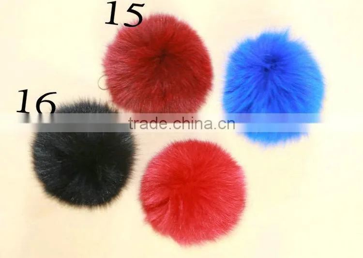wholesale Genuine colorful real fox fur pompoms