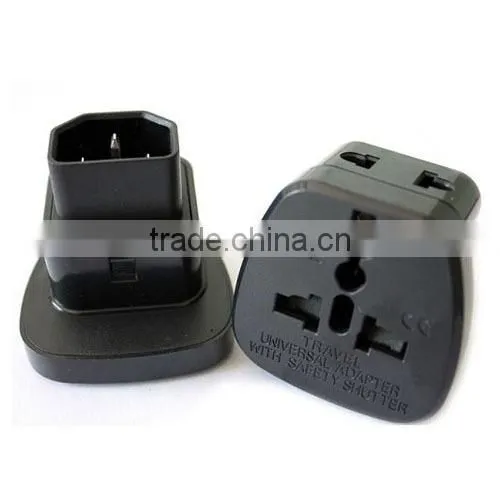 New products 2016 Double sockets, Universal to IEC C14 converter plug adapter with safety shutter