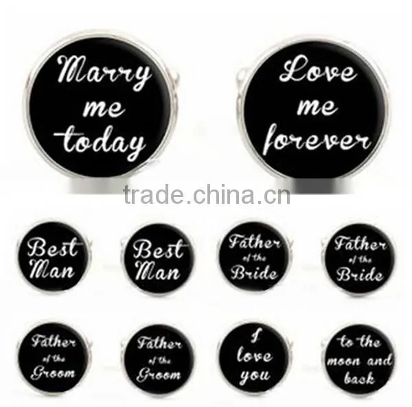 2016 trendy products black round cooper cufflinks for mens shirts