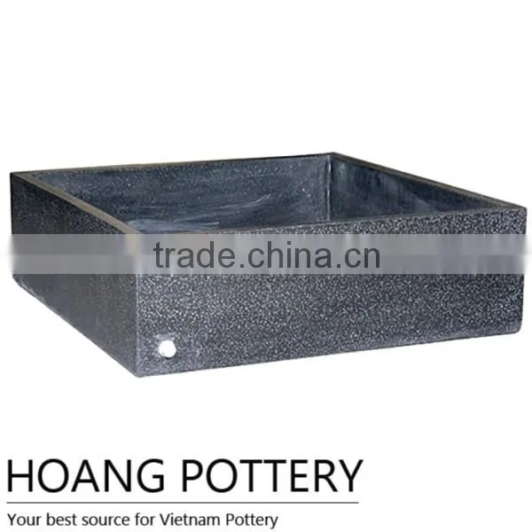 Low Black Terrazzo Flower Planter / Pot Wholesale