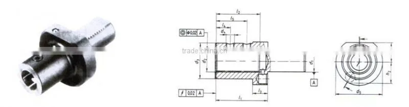 DIN69880 type E1 tool holder for boring bars with cylindrical shank