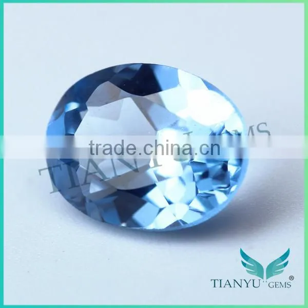 Factory wholesale price egg shape sky blue spinel 109#