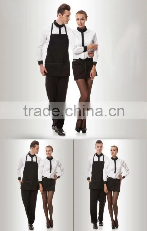 pencil patch two sections blank waiter hotl staff uniform apron