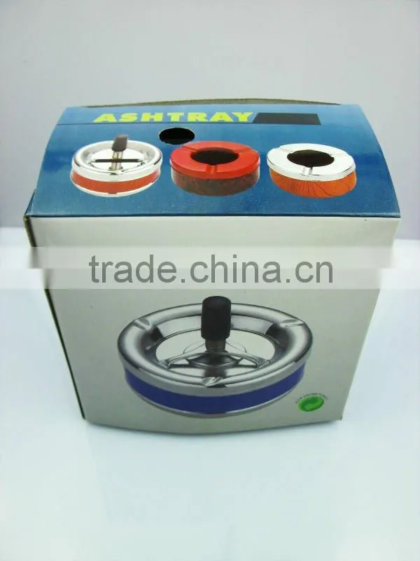 crystal rhinestone metal round ashtray