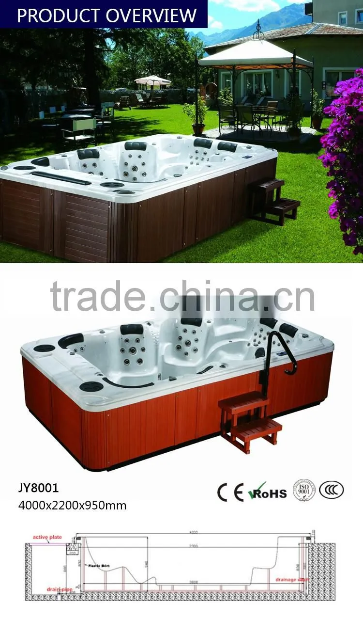 4 Meter Large Acrylic Outdoor Spa for 8 Person JY8001