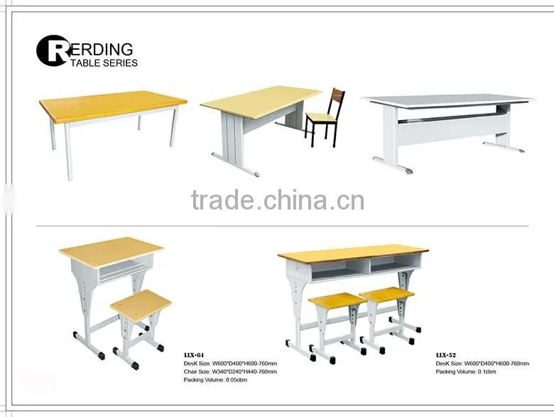 Library Furniture Metal Desk and Chair Set