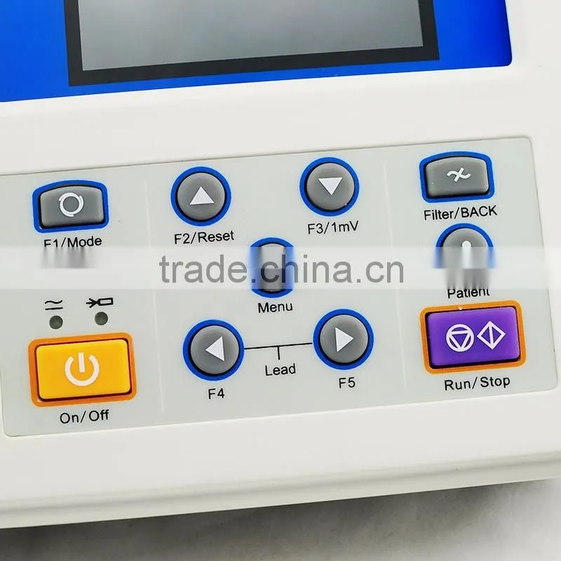 China Medical Devices AC/DC power, built-in rechargeable Ni-H battery poratble ecg machine for sale