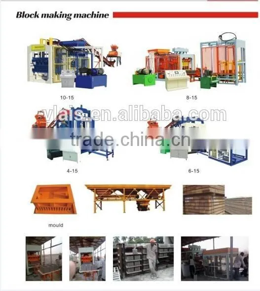 Factory price !!Vlais fully Automatic Cement Block Making Machine QT6-15 for making hollow blocks
