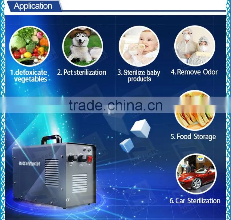 2014 hot air cooling 3g ozone generator machine