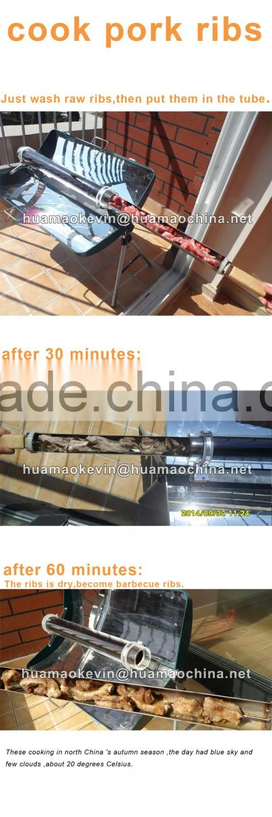Solar barbeque for meat