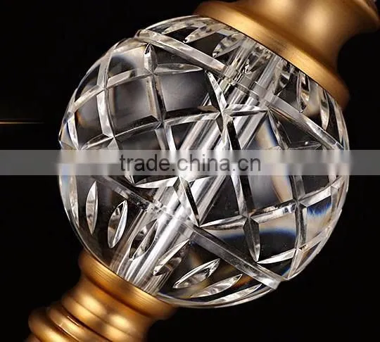 Metal stand lace lampshade clear K9 crystal table lamp
