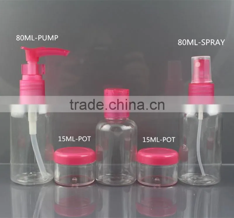 pvc bag package transparent spray bottle pump bottle plastic bottle set for cleaning products