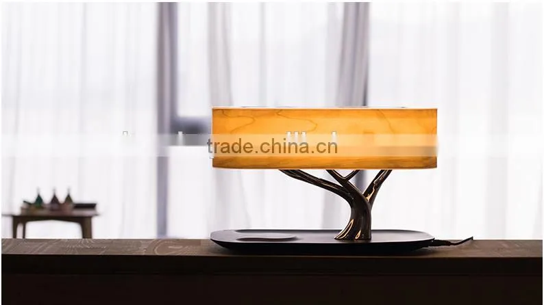 Multimedia Loudspeaker With Atmosphere Lamp. Wireless Charge Bluetooth Speaker Box Night Light for Bedroom