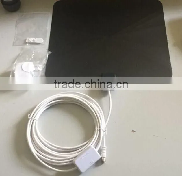 2015 Wholesale Amplified Indoor Digital TV Antenna Ultra-thin 50 Miles Range HD High Gain Flat Antenna Amplified TV Antenna