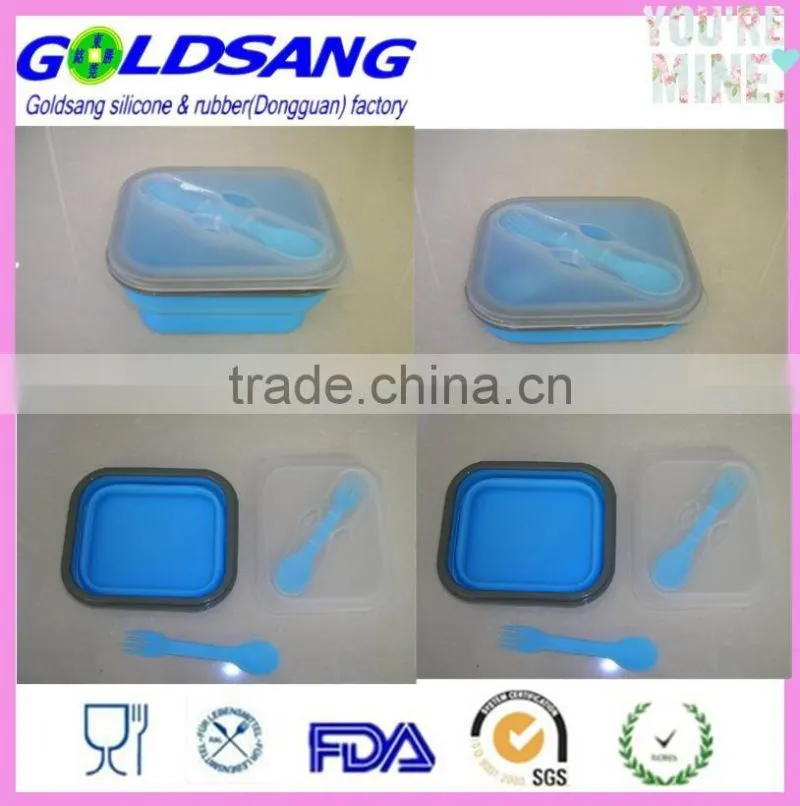 Silicone Collapsible Pocket Bowl for Travel Camping lunch Box with Lid